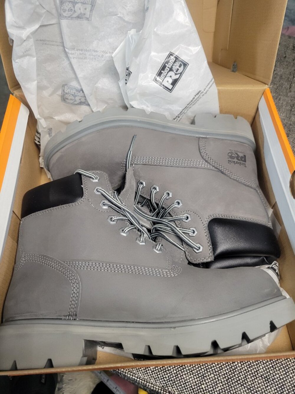 NIB Timberland PRO Sawhorse 6" Composite Toe Work Boots Gray Men's 7.5 - Picture 8 of 9